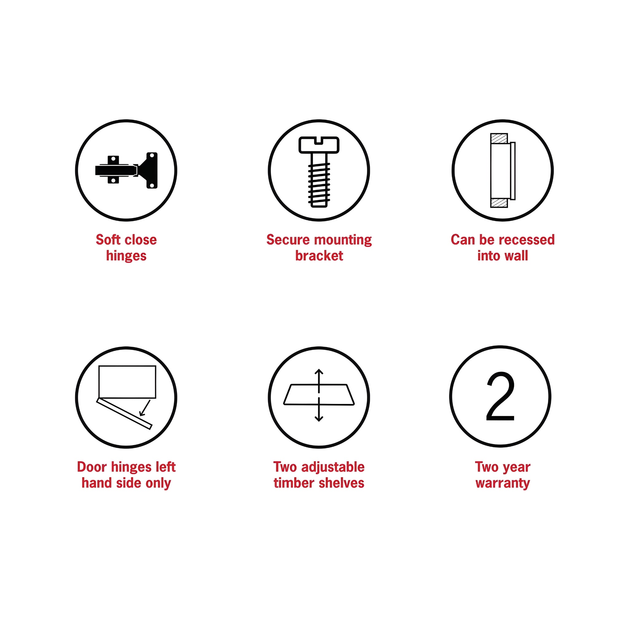 THERMOGROUP ABLAZE ARCH MIRROR CABINET BLACK 500X800MM