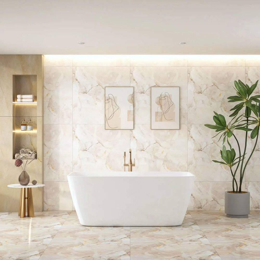 MERCIO VENICE FREESTANDING BATHTUB GLOSS WHITE 1500MM