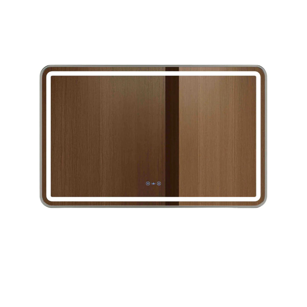 MERCIO VENUS FRAMED RECTANGULAR LED MIRROR BRUSHED NICKEL 1200X750MM