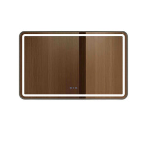 MERCIO VENUS FRAMED RECTANGULAR LED MIRROR GUN METAL 1200X750MM