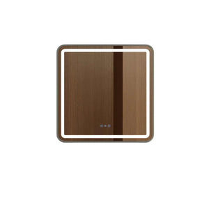 MERCIO VENUS FRAMED RECTANGULAR LED MIRROR GUN METAL 750X900MM