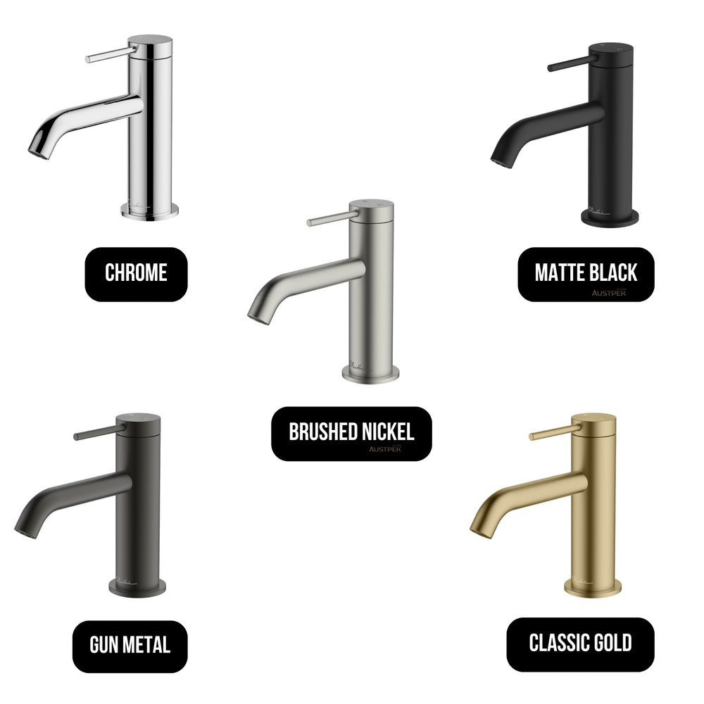 OLIVERI VENICE CURVED BASIN MIXER 153MM MATTE BLACK