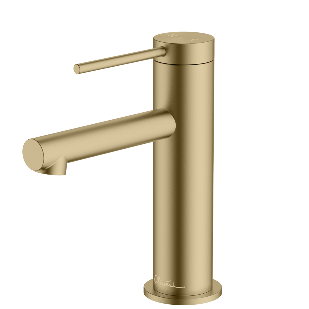 OLIVERI VENICE LEAD FREE STRAIGHT BASIN MIXER 167MM CLASSIC GOLD