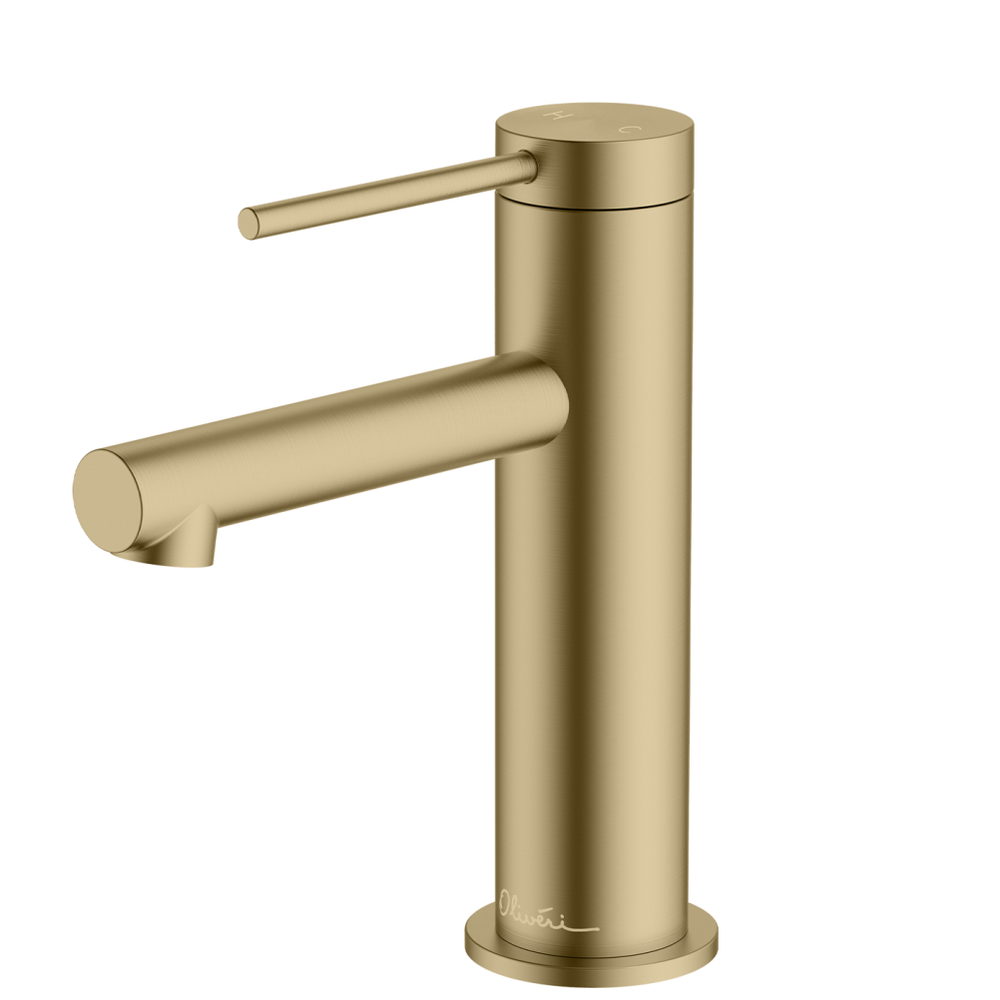 OLIVERI VENICE STRAIGHT BASIN MIXER 167MM CLASSIC GOLD