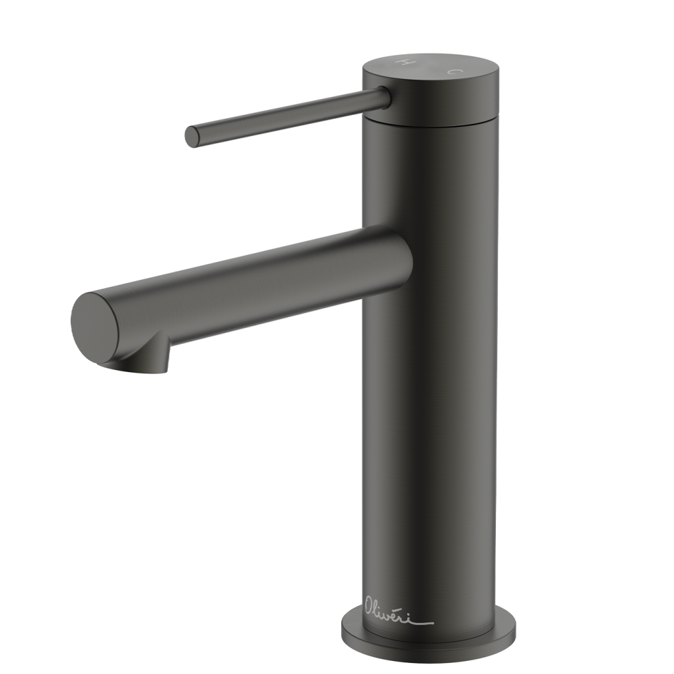 OLIVERI VENICE LEAD FREE STRAIGHT BASIN MIXER 167MM GUN METAL