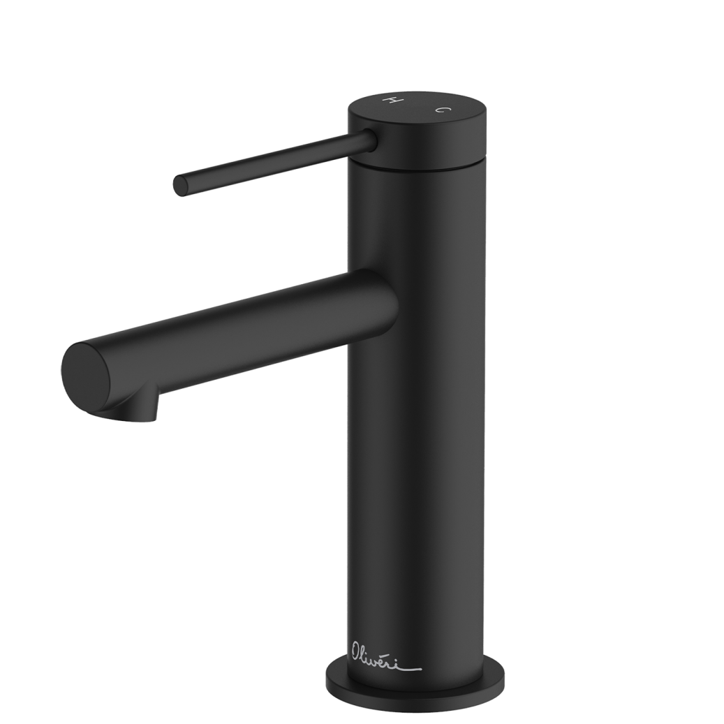 OLIVERI VENICE LEAD FREE STRAIGHT BASIN MIXER 167MM MATTE BLACK
