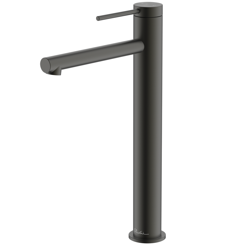 OLIVERI VENICE STRAIGHT TOWER BASIN MIXER 318MM GUN METAL