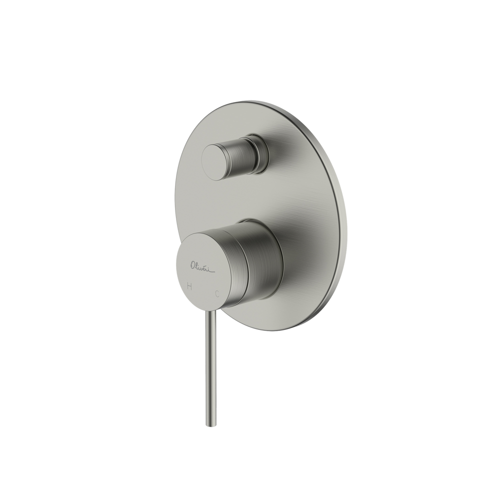 OLIVERI VENICE WALL MIXER WITH DIVERTER 183MM BRUSHED NICKEL