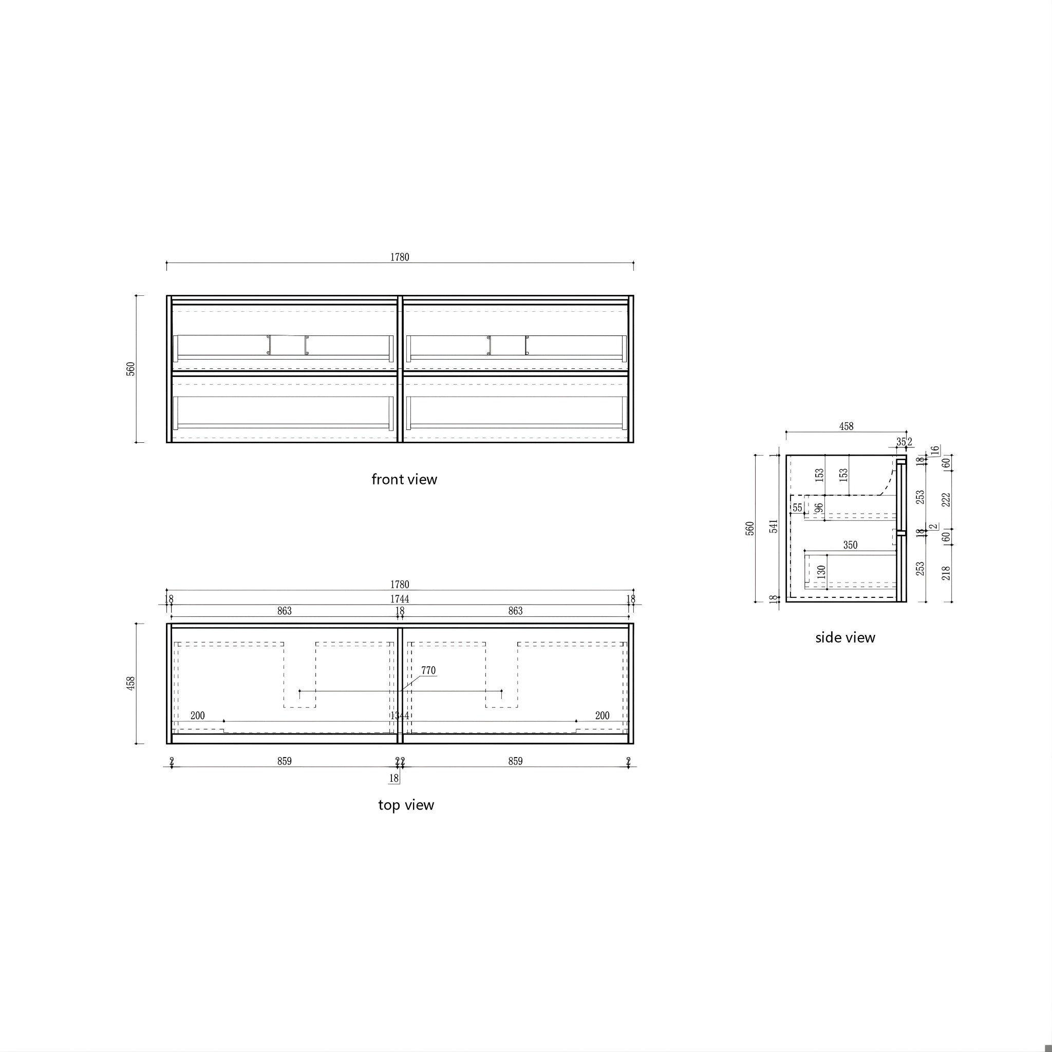 AULIC VENETTA HARVEST OAK 1800MM DOUBLE BOWL FRAMED WALL HUNG VANITY