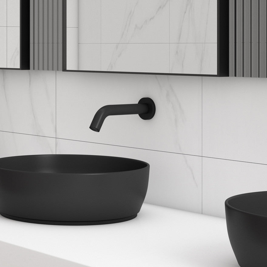 OLIVERI VENICE WALL MOUNTED SENSOR TAP 197MM MATTE BLACK
