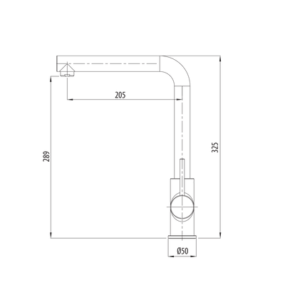 OLIVERI VENICE LEAD FREE RIGHT ANGLE KITCHEN MIXER 325MM CHROME
