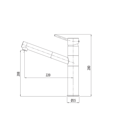 OLIVERI VENICE LEAD FREE PULL OUT SWIVEL KITCHEN MIXER 280MM BRUSHED NICKEL