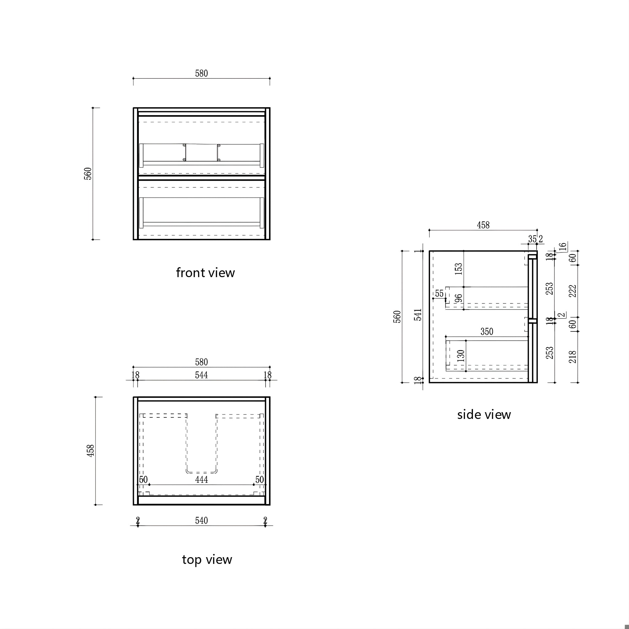 AULIC VENETTA HARVEST OAK 600MM SINGLE BOWL FRAMED WALL HUNG VANITY