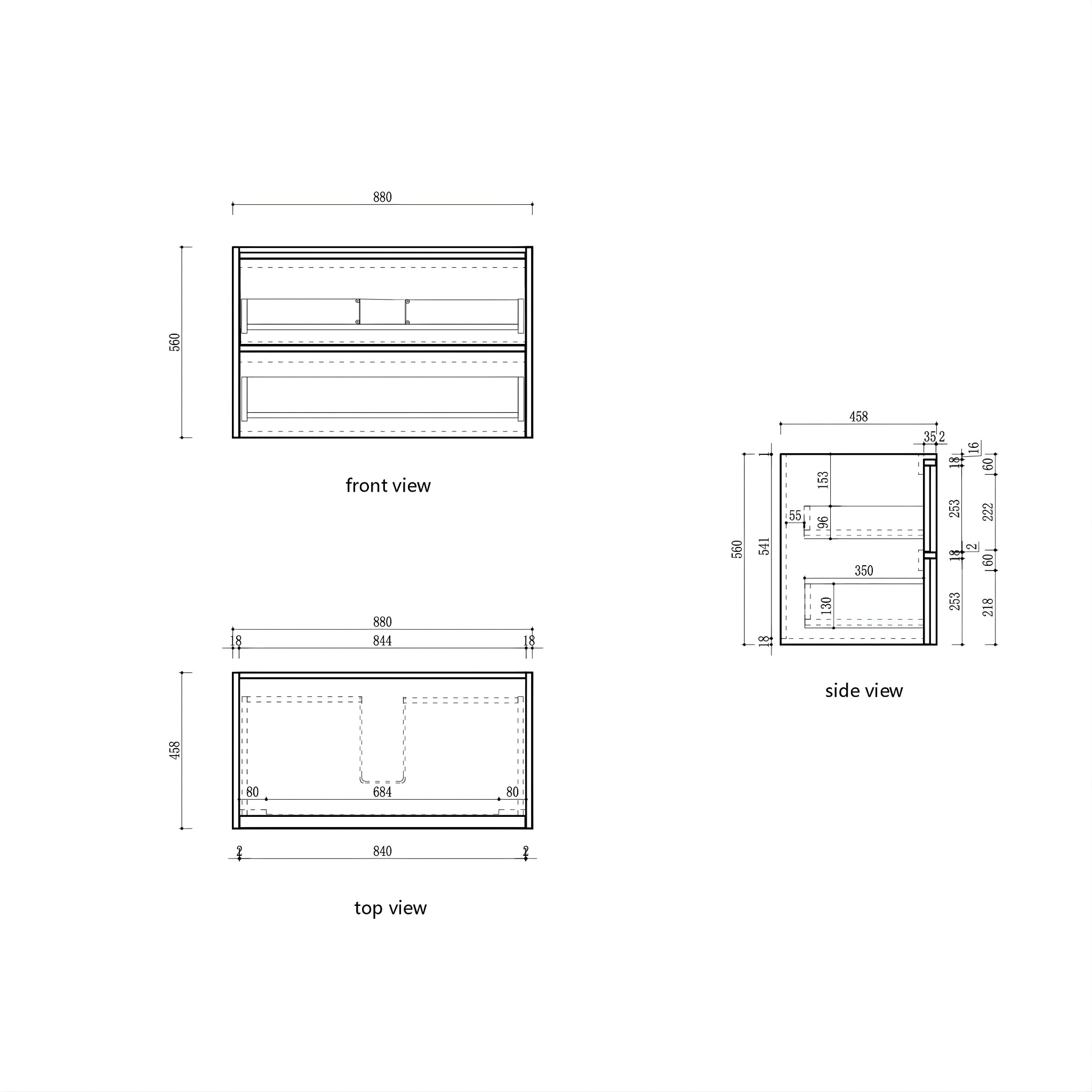 AULIC VENETTA HARVEST OAK 900MM SINGLE BOWL FRAMED WALL HUNG VANITY