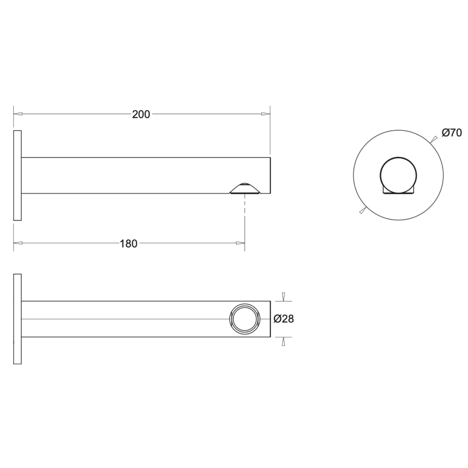 JOHNSON SUISSE VENEZIA BATH SPOUT 200MM CHROME