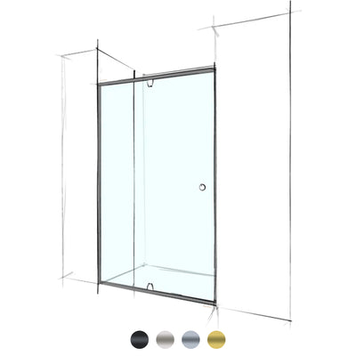 VEROTTI CUSTOM WALL TO WALL SEMI-FRAMELESS TWO PANEL SHOWER SCREEN