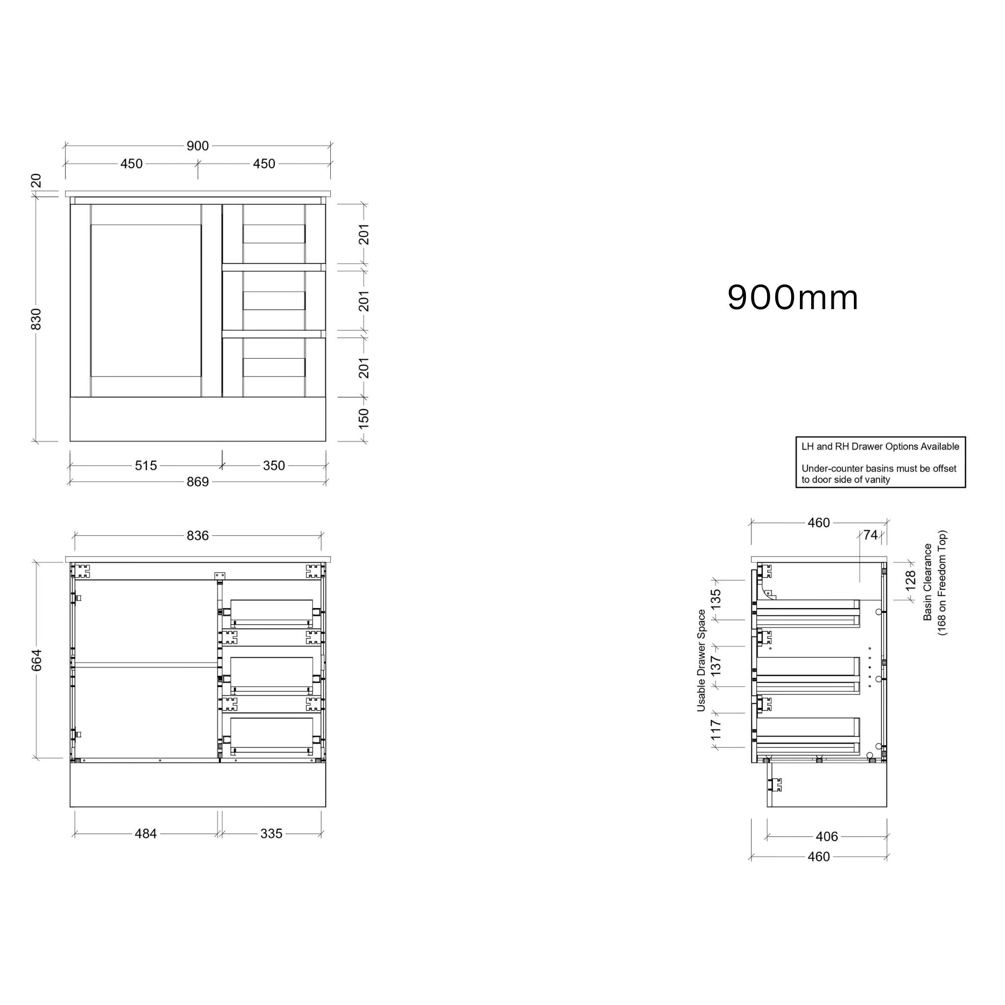 TIMBERLINE VICTORIA CUSTOM FLOOR STANDING VANITY (ALL SIZING)