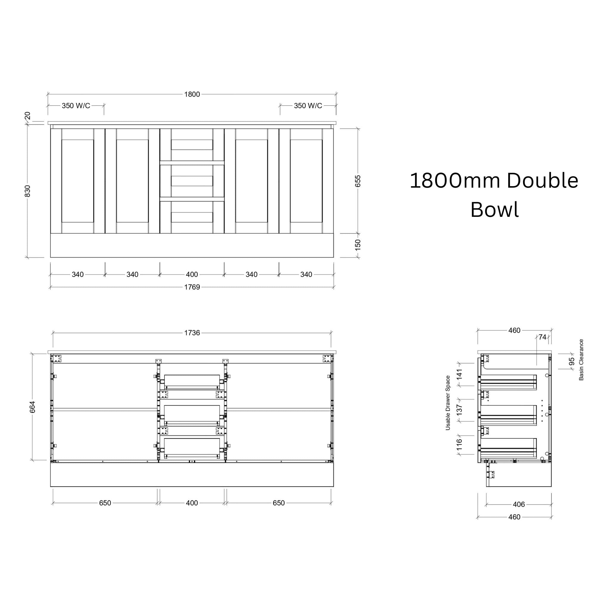 TIMBERLINE VICTORIA CUSTOM FLOOR STANDING VANITY (ALL SIZING)
