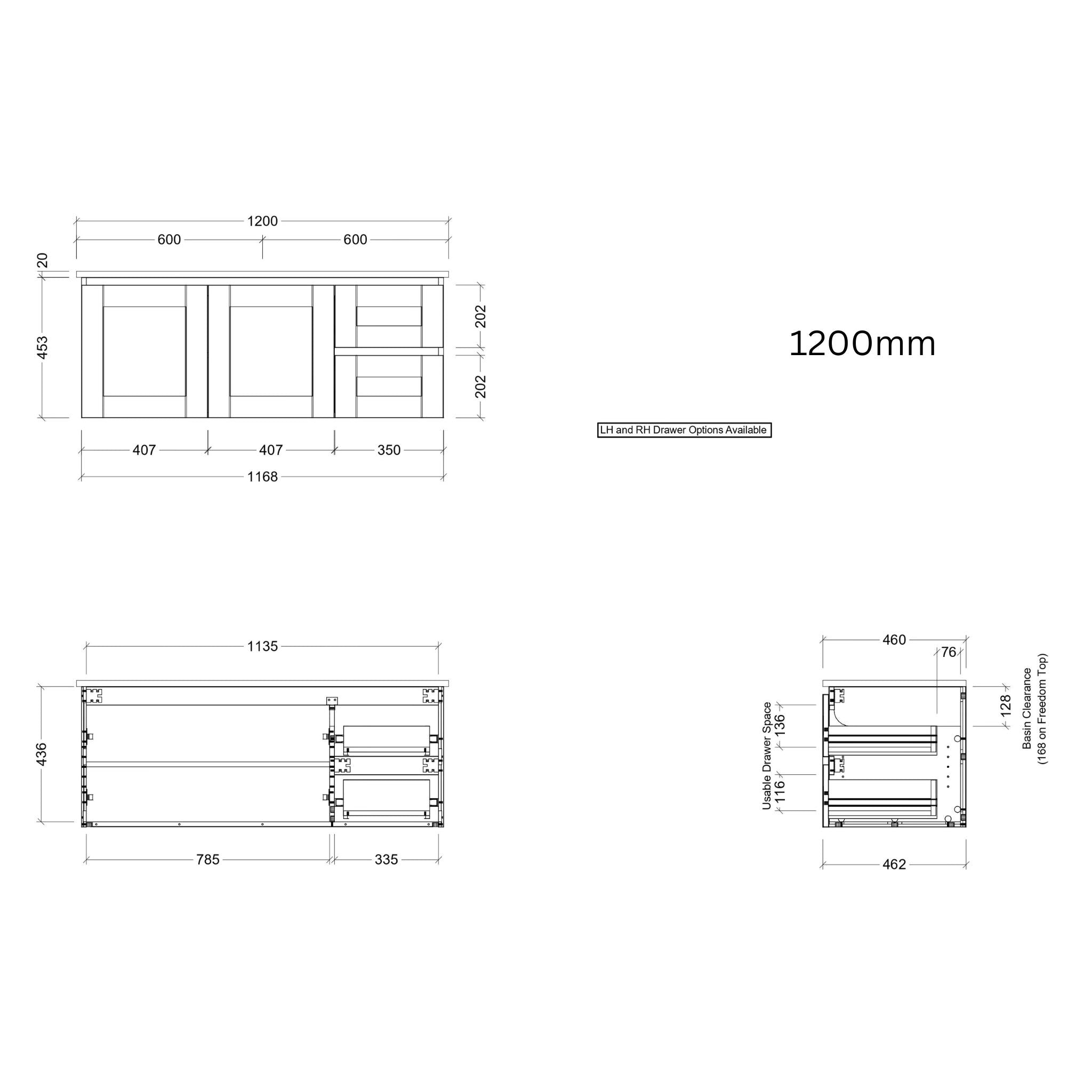 TIMBERLINE VICTORIA CUSTOM WALL HUNG VANITY (ALL SIZING)