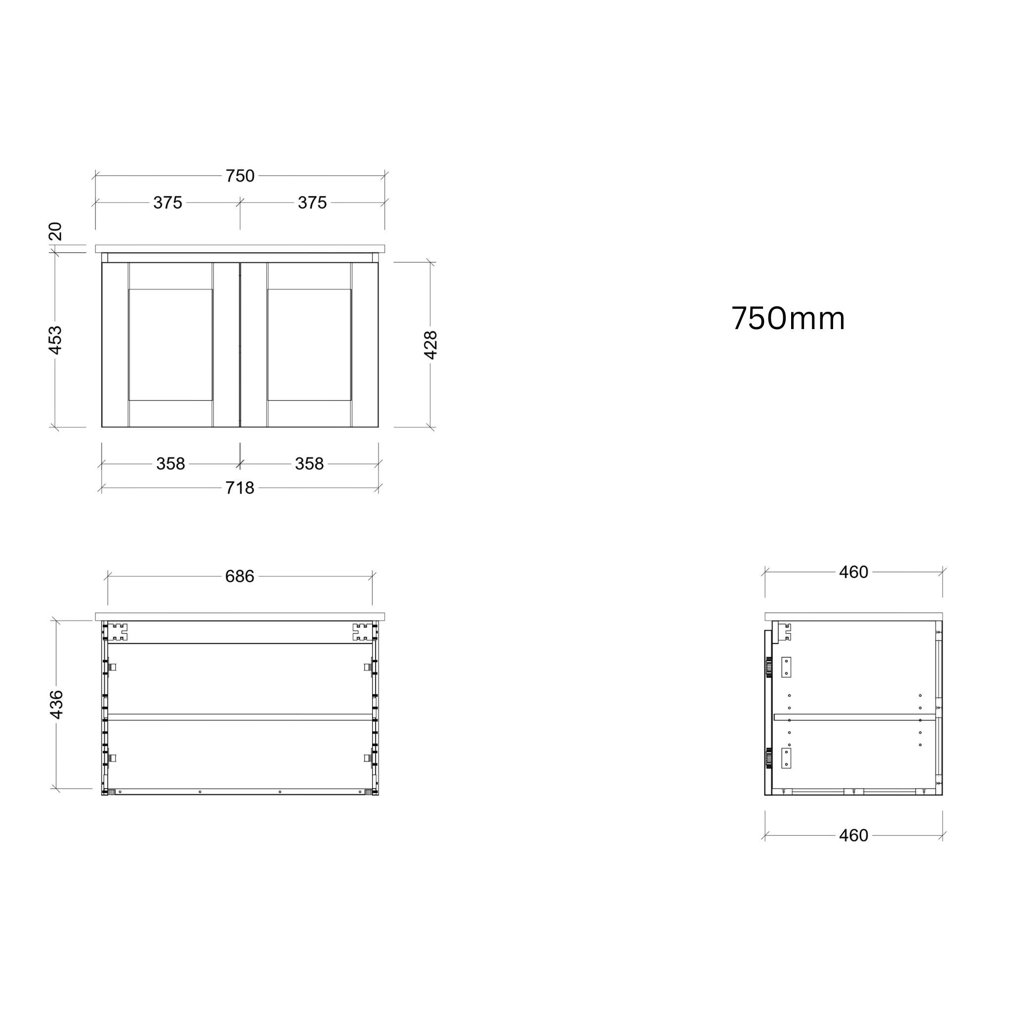 TIMBERLINE VICTORIA CUSTOM WALL HUNG VANITY (ALL SIZING)