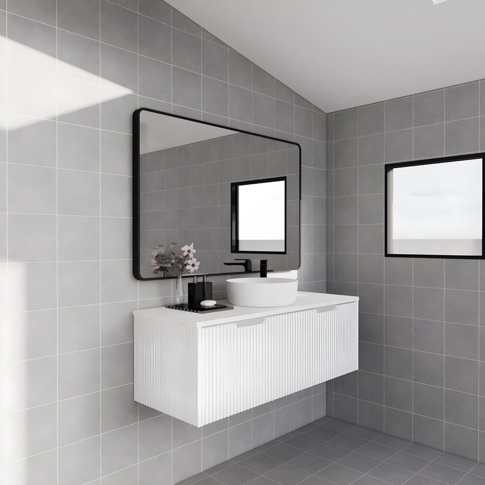 RIVA VIENNA MATTE WHITE 1200MM SINGLE BOWL WALL HUNG VANITY