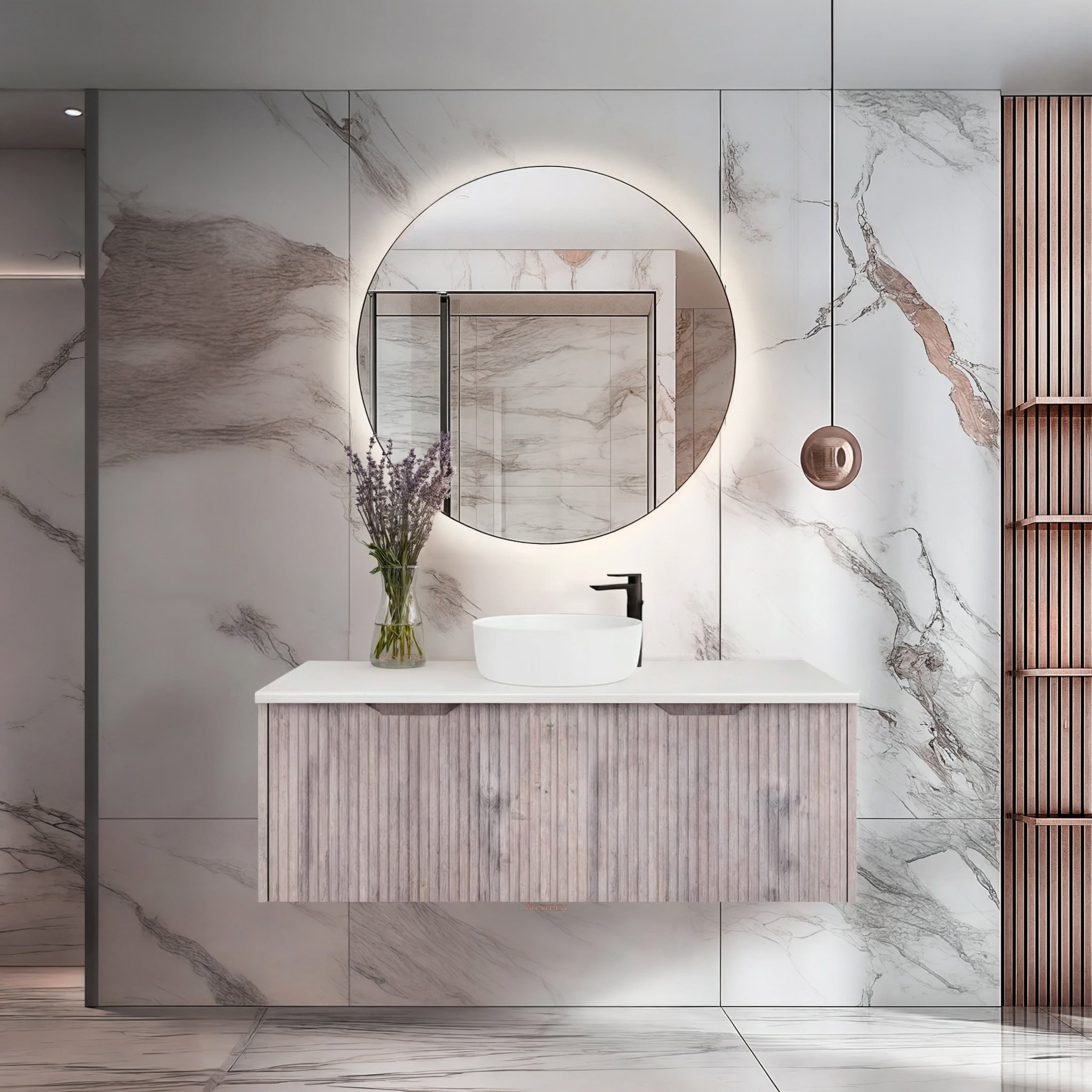 RIVA VIENNA WHITE OAK 1200MM SINGLE BOWL WALL HUNG VANITY