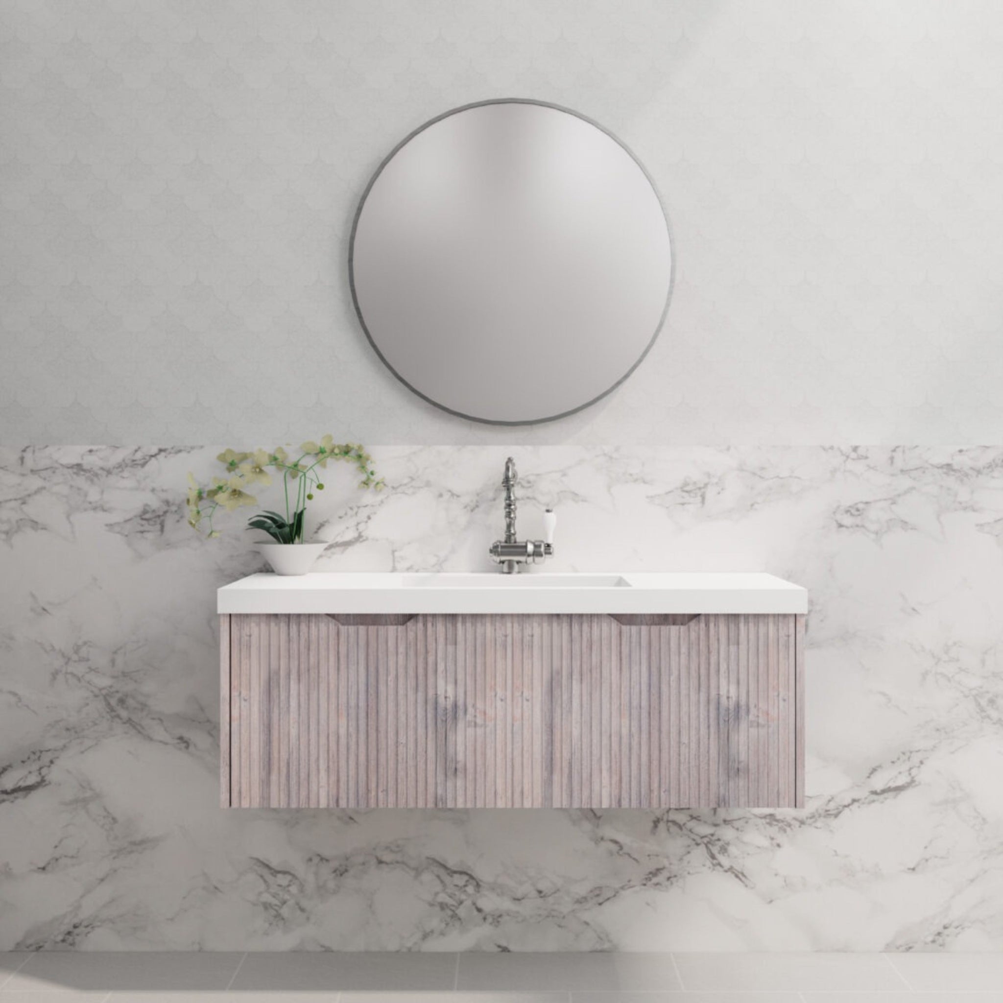 RIVA VIENNA WHITE OAK 1200MM SINGLE BOWL WALL HUNG VANITY