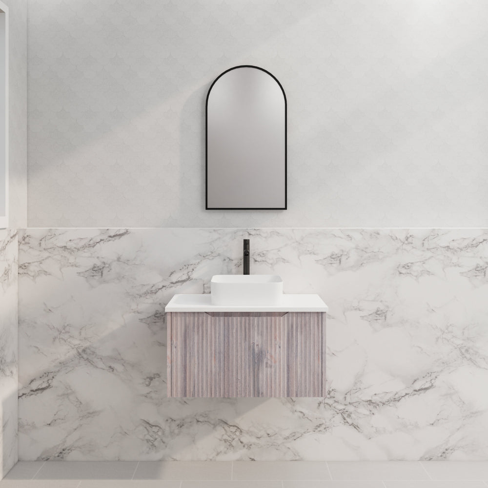 RIVA VIENNA WHITE OAK 750MM SINGLE BOWL WALL HUNG VANITY