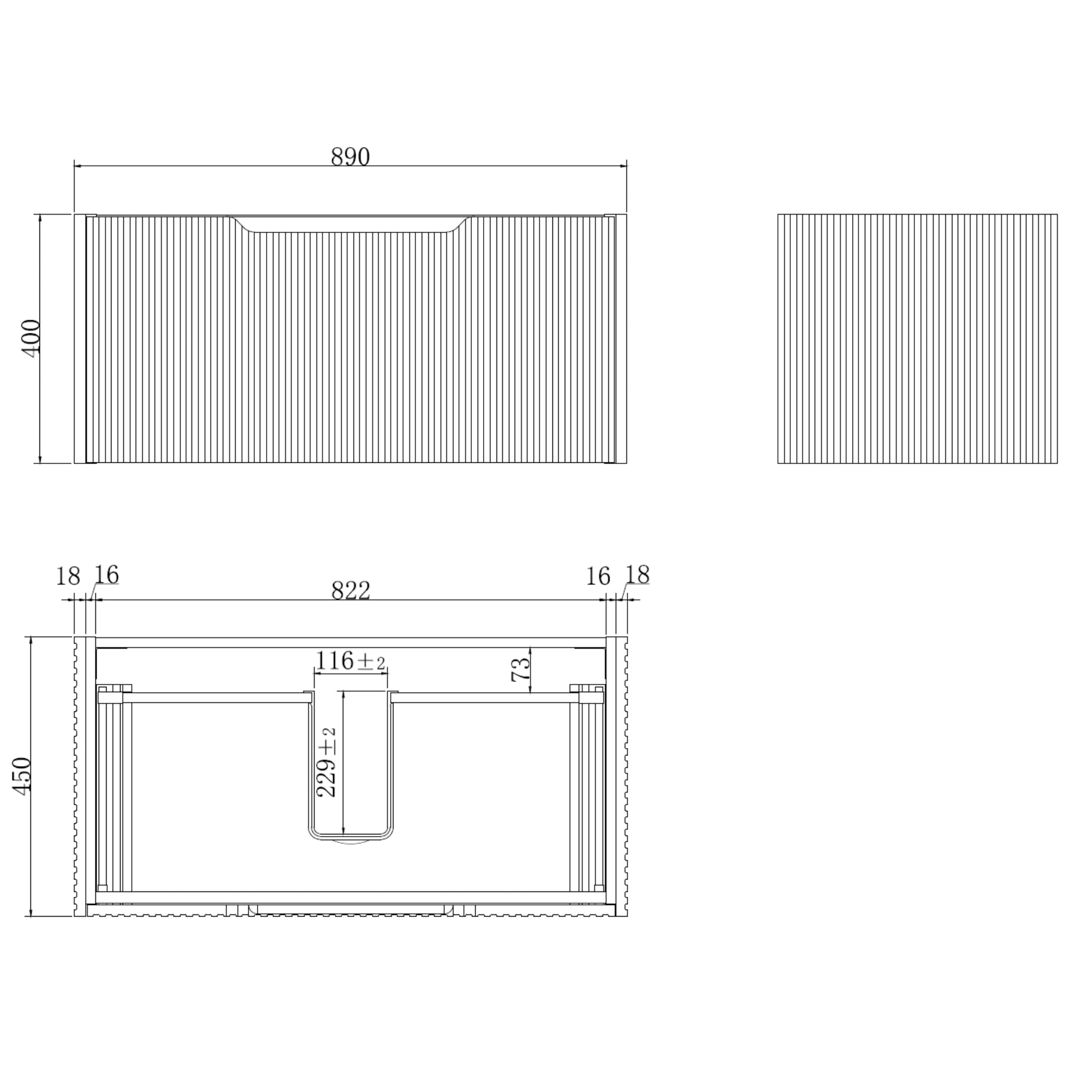RIVA VIENNA BROWN OAK 900MM SINGLE BOWL WALL HUNG VANITY