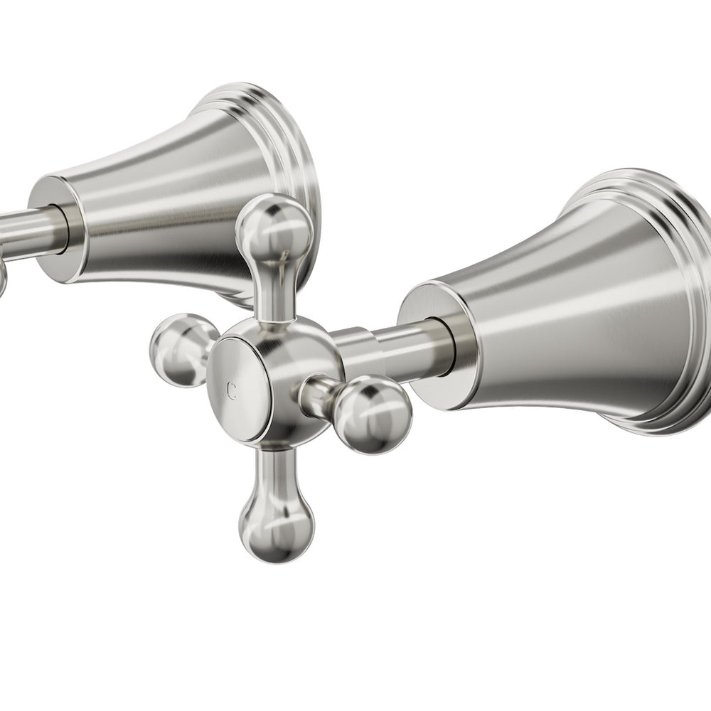 LINSOL VINTAGE CROSS HANDLE WALL TOP ASSEMBLIES BRUSHED NICKEL