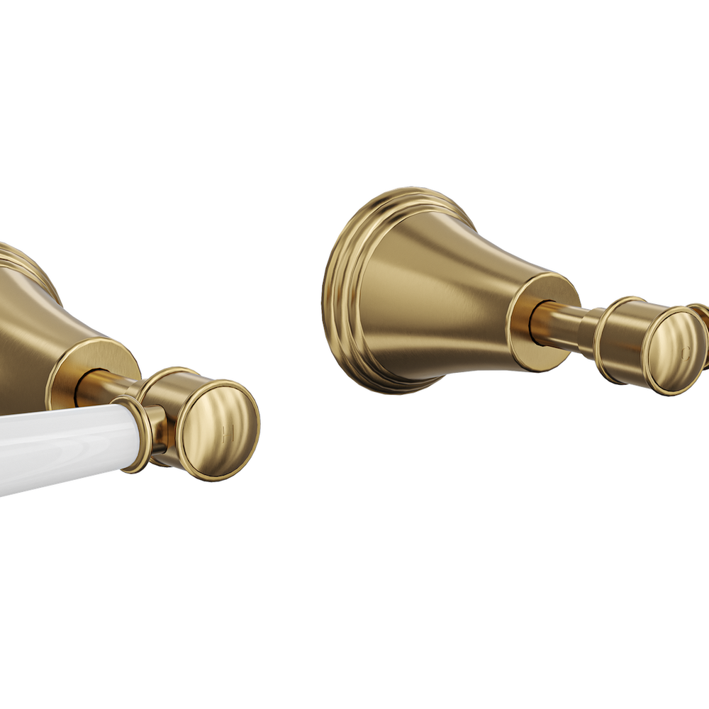 LINSOL VINTAGE LEVER HANDLE WALL TOP ASSEMBLIES BRUSHED BRASS