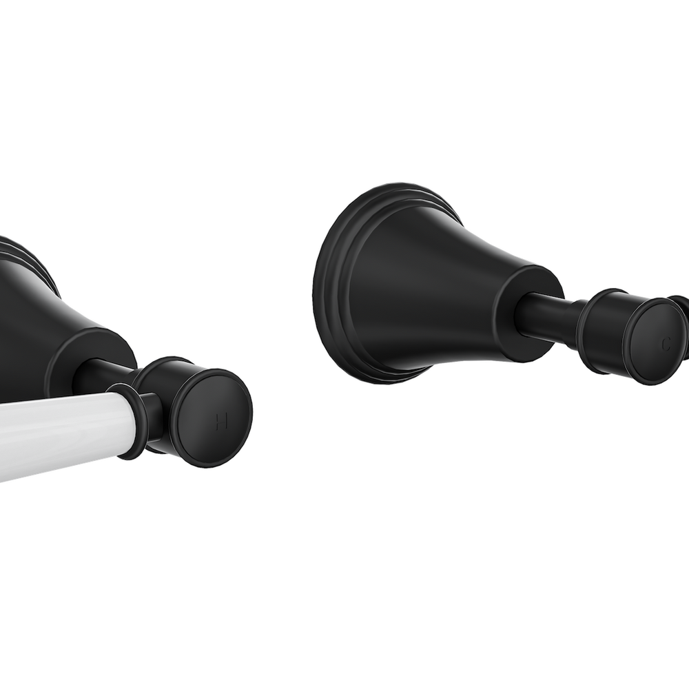 LINSOL VINTAGE LEVER HANDLE WALL TOP ASSEMBLIES MATTE BLACK