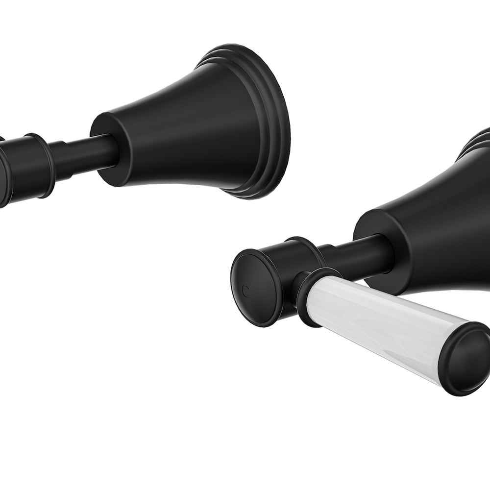 LINSOL VINTAGE LEVER HANDLE WALL TOP ASSEMBLIES MATTE BLACK