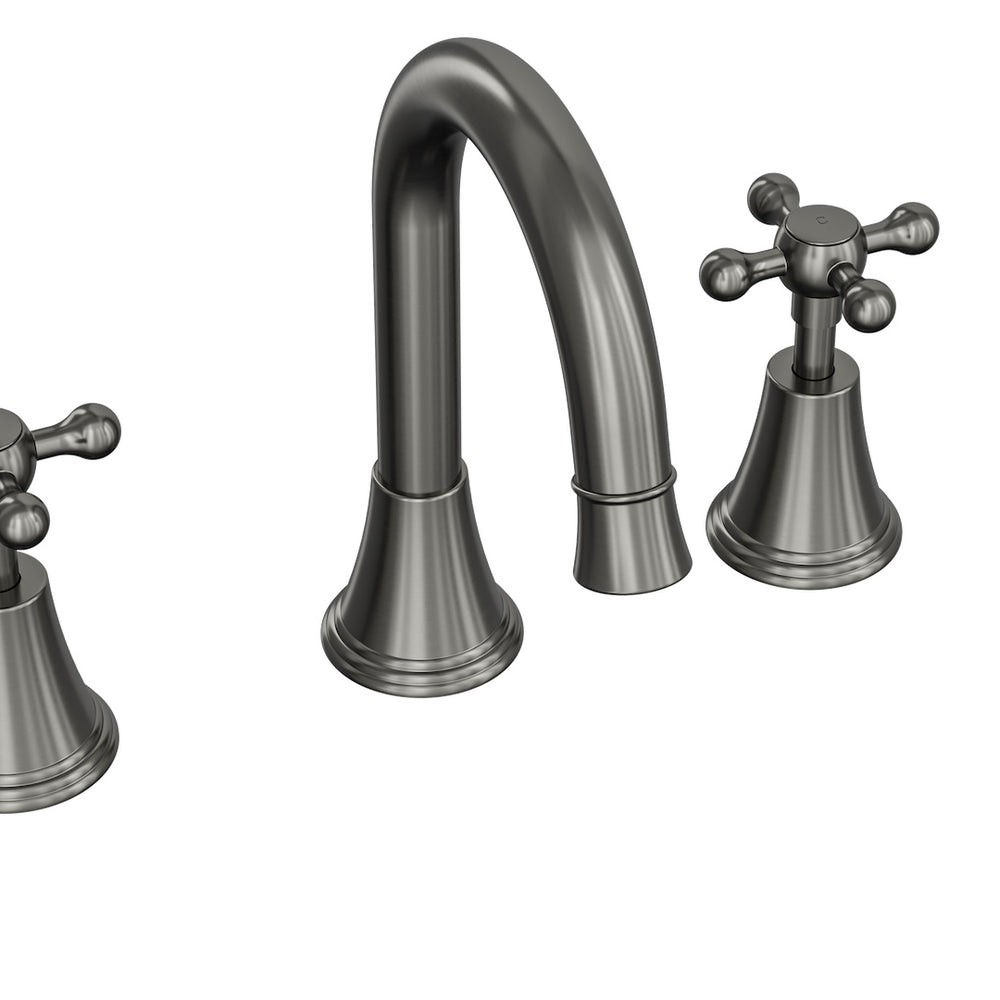 LINSOL VINTAGE CROSS HANDLE BASIN SET GUN METAL