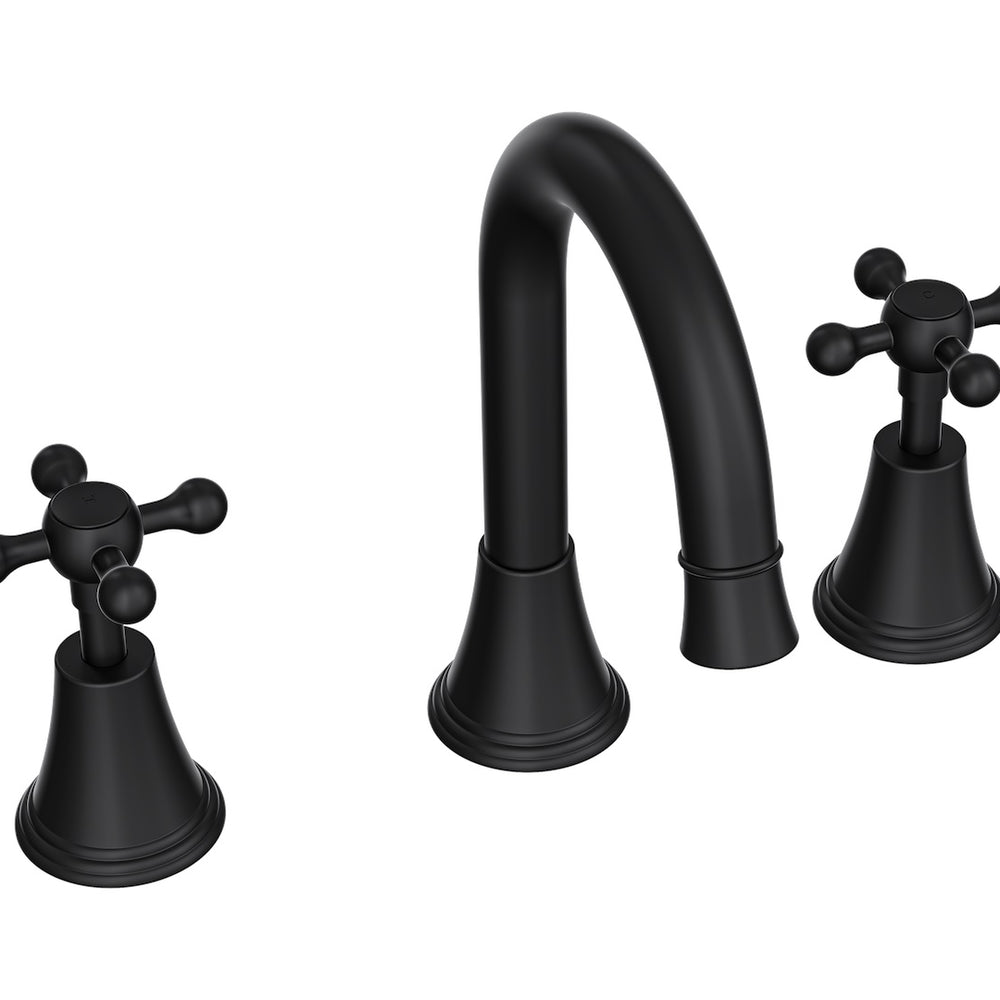 LINSOL VINTAGE CROSS HANDLE BASIN SET MATTE BLACK