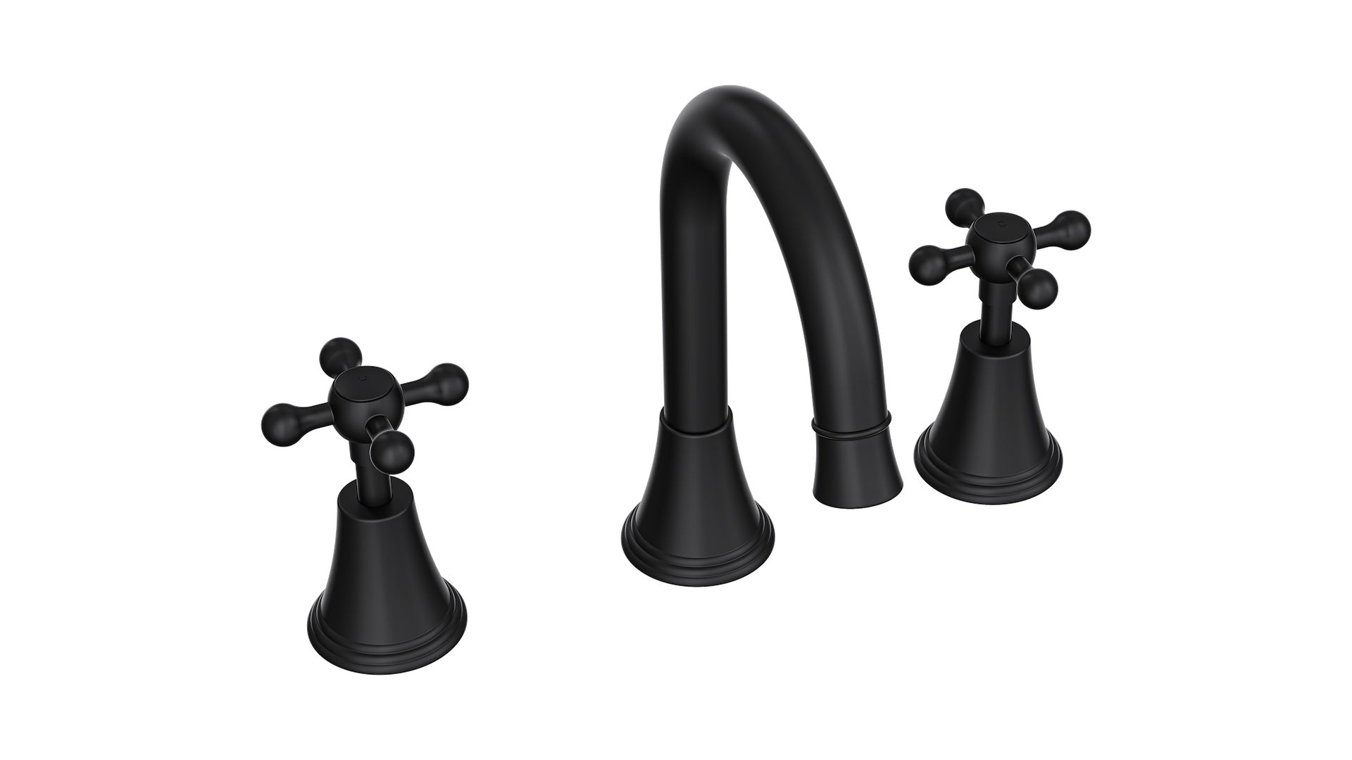 LINSOL VINTAGE CROSS HANDLE BASIN SET MATTE BLACK