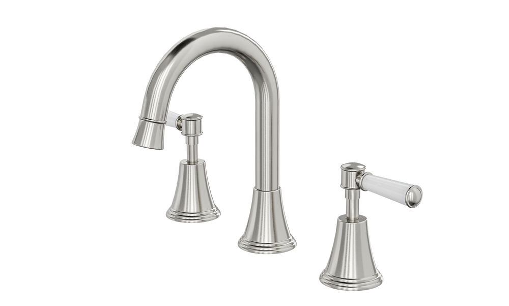 LINSOL VINTAGE LEVER HANDLE BASIN SET BRUSHED NICKEL
