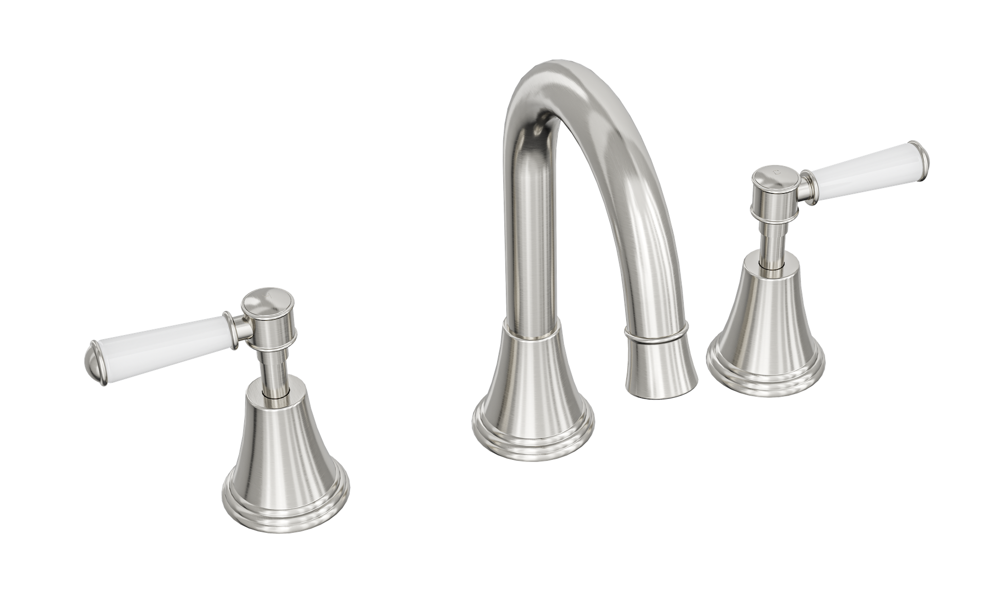 LINSOL VINTAGE LEVER HANDLE BASIN SET BRUSHED NICKEL