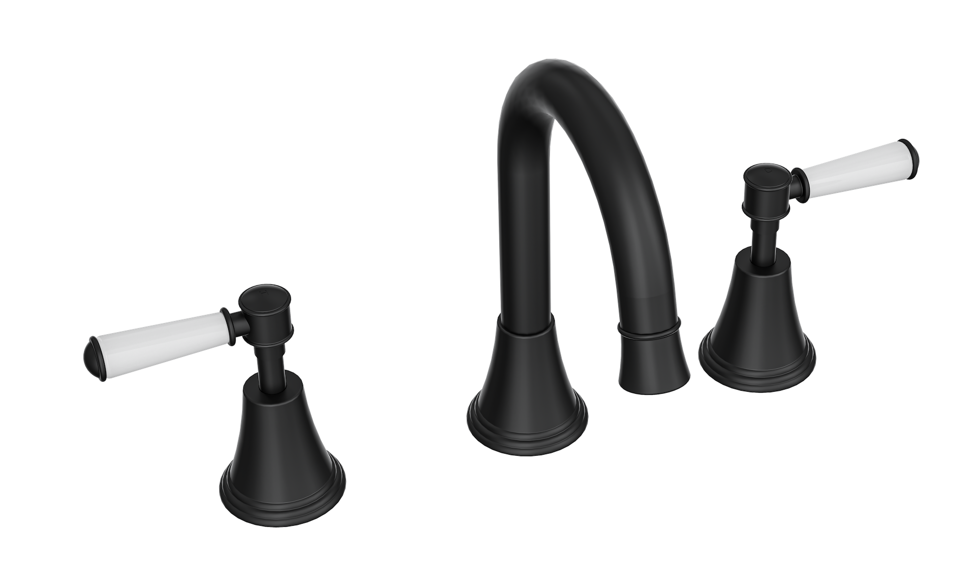 LINSOL VINTAGE LEVER HANDLE BASIN SET MATTE BLACK