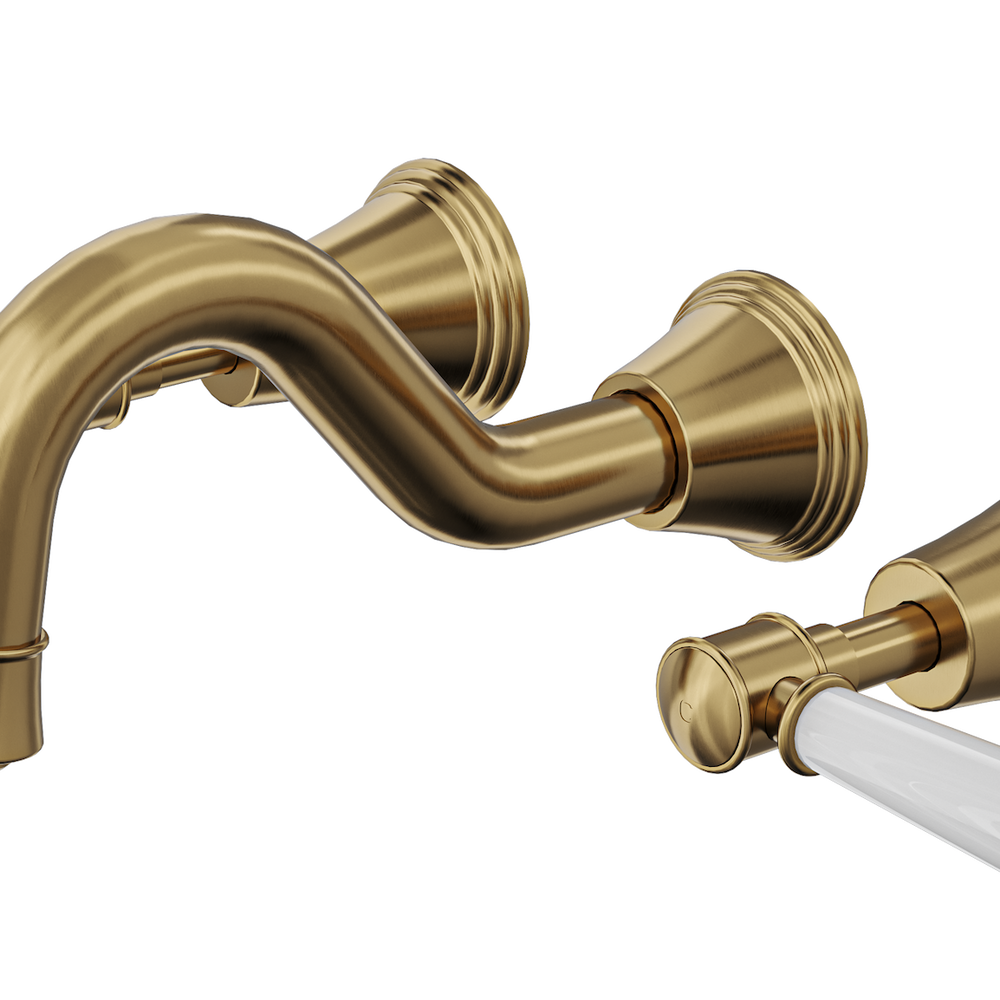 LINSOL VINTAGE LEVER HANDLE BATH SET BRUSHED BRASS