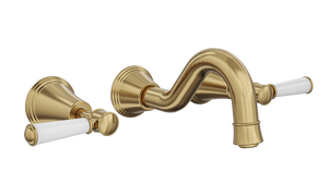 LINSOL VINTAGE LEVER HANDLE BATH SET BRUSHED BRASS