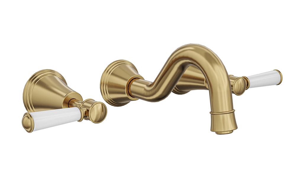 LINSOL VINTAGE LEVER HANDLE BATH SET BRUSHED BRASS
