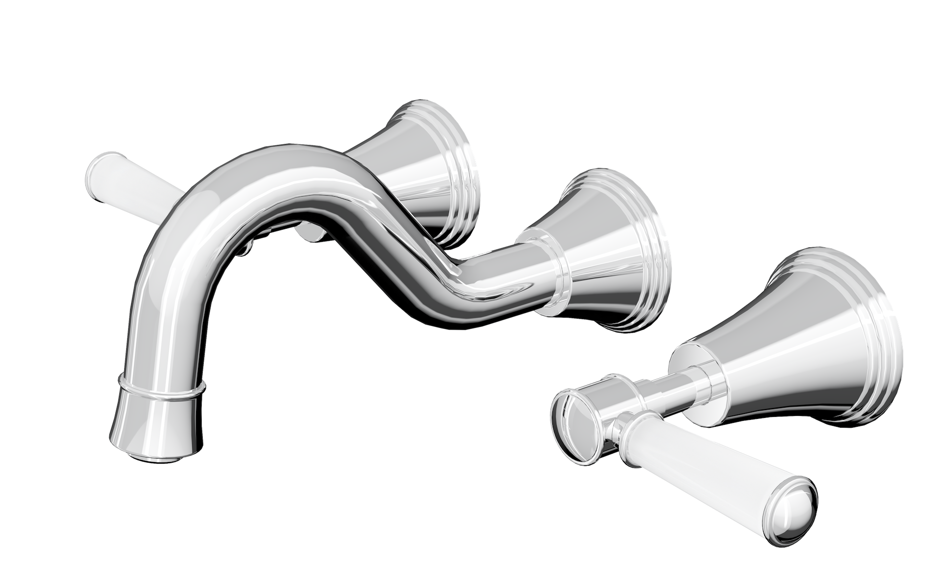 LINSOL VINTAGE LEVER HANDLE BATH SET CHROME