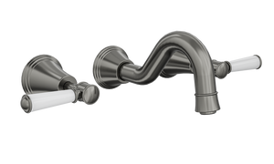LINSOL VINTAGE LEVER HANDLE BATH SET GUN METAL