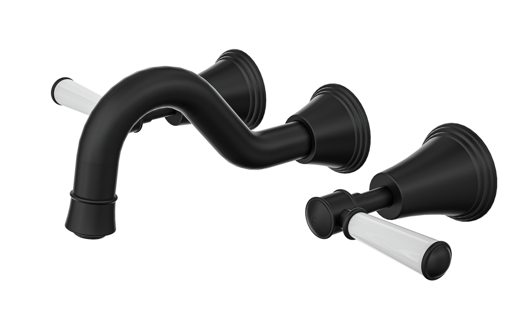LINSOL VINTAGE LEVER HANDLE BATH SET MATTE BLACK