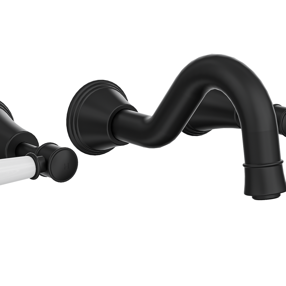 LINSOL VINTAGE LEVER HANDLE BATH SET MATTE BLACK