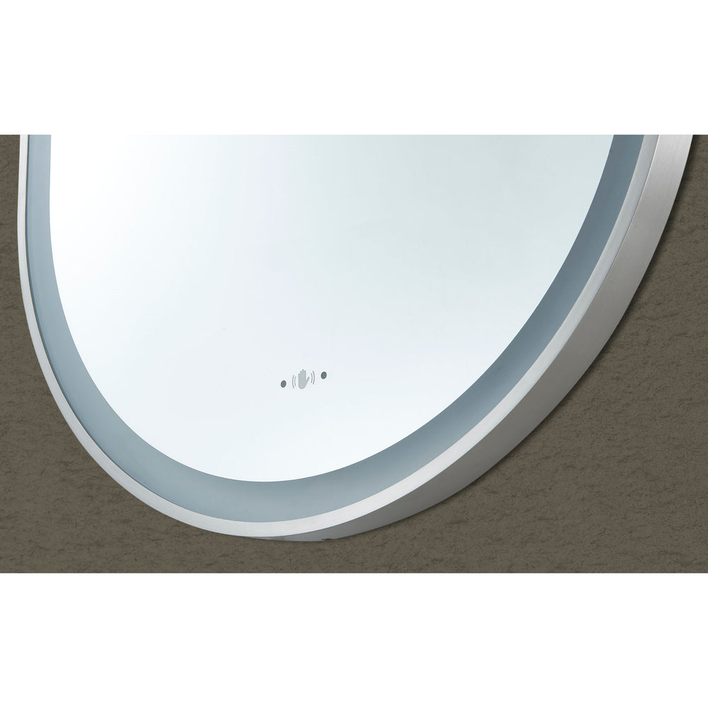 VITO LIRRA OVAL IRON FRAMED LED MIRROR GUN METAL 600X1000MM