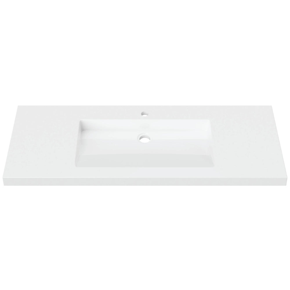DUROCLASS VOGUE MAJOR GLOSS WHITE SINGLE BOWL UNDERMOUNT VANITY TOP (AVAILABLE IN 900MM AND 1200MM)
