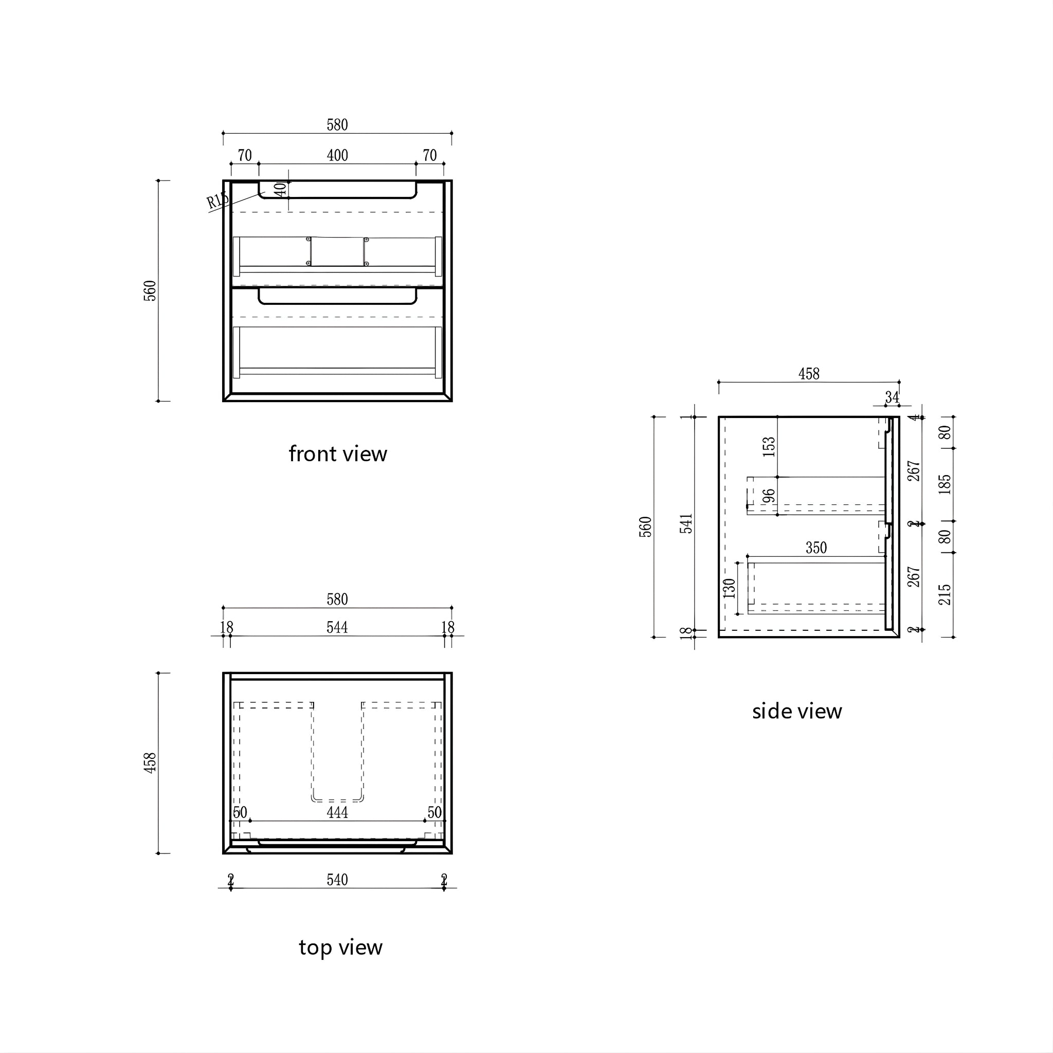 AULIC VOULARI HARVEST OAK 600MM SINGLE BOWL FRAMED WALL HUNG VANITY