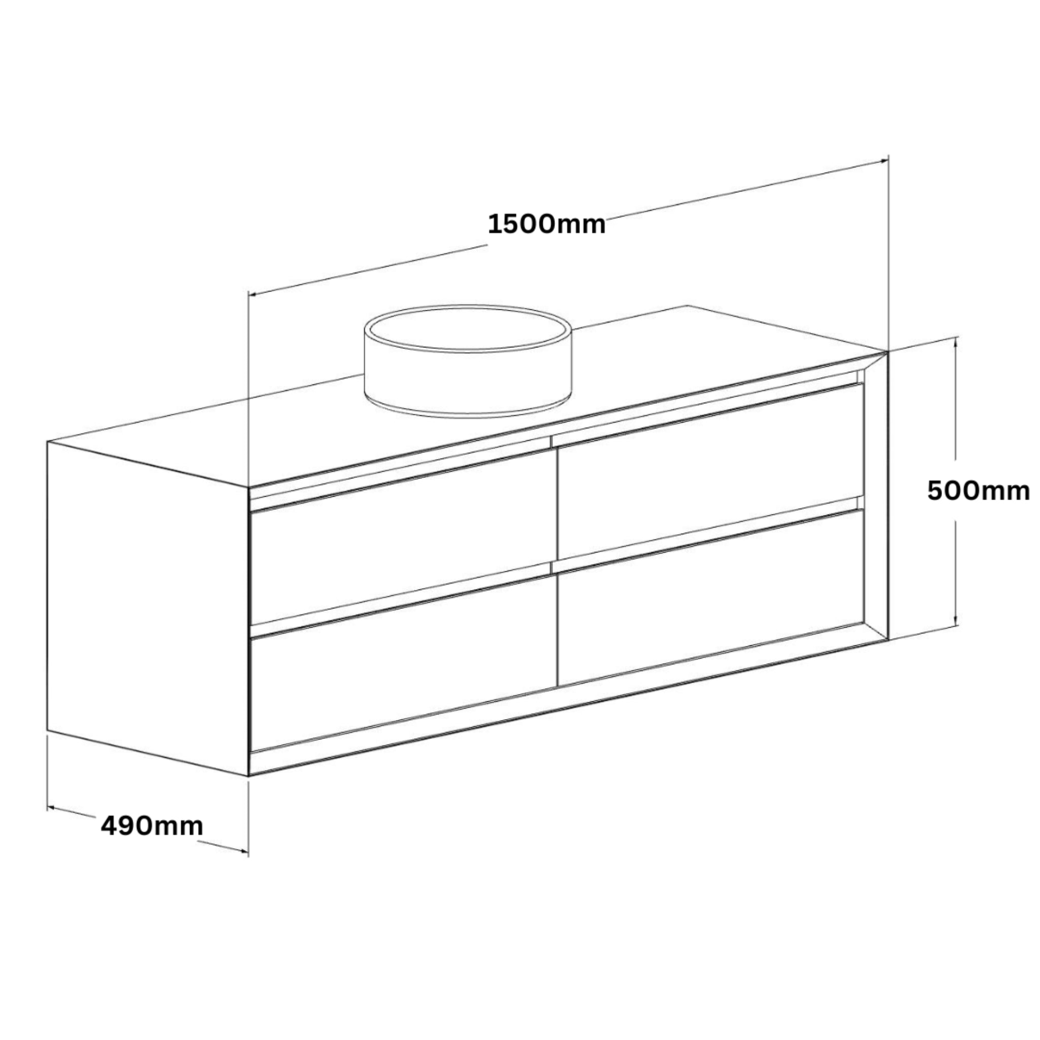 JR BESPOKE VONU SOLID TIMBER CUSTOM WALL HUNG VANITY (ALL SIZING)